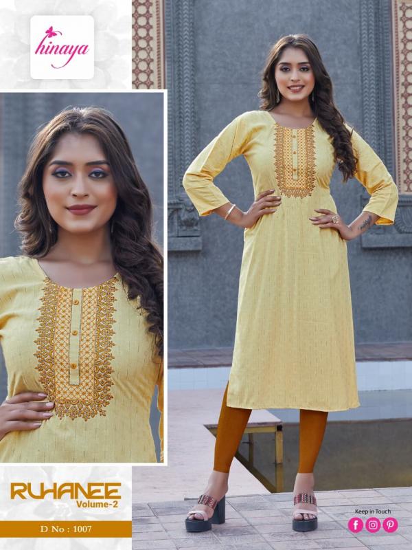 Hinaya Ruhanee Vol 2 New Fancy Designer Kurti Collection